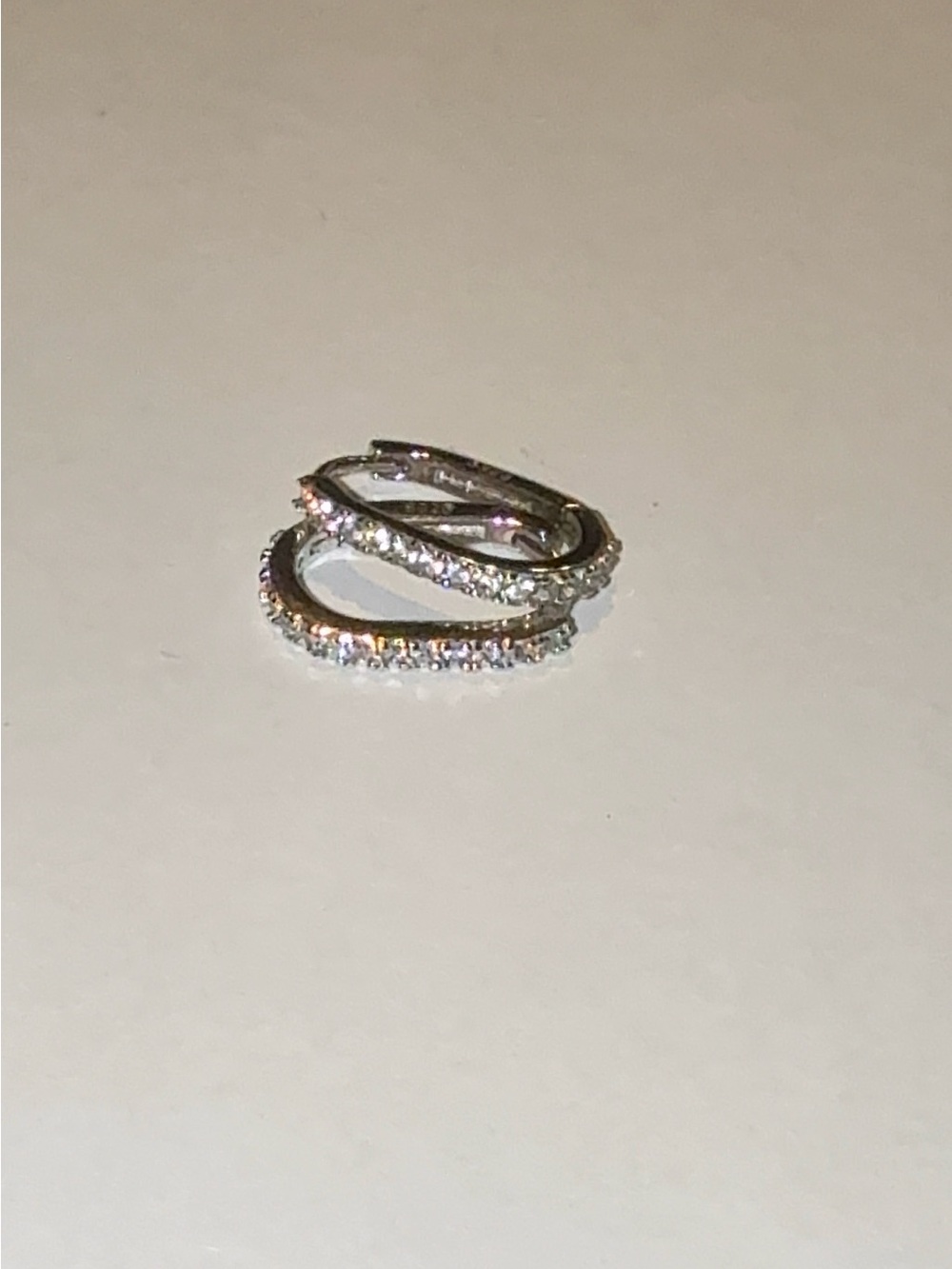 925 Sterling Silver Cubic Zirconia Oval Huggie Earrings Oval Hoops